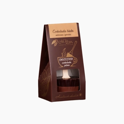 Chocostick z ciemnej, mlecznej i białej czekolady do rozpuszczania w filiżance z gorącym mlekiem 40g